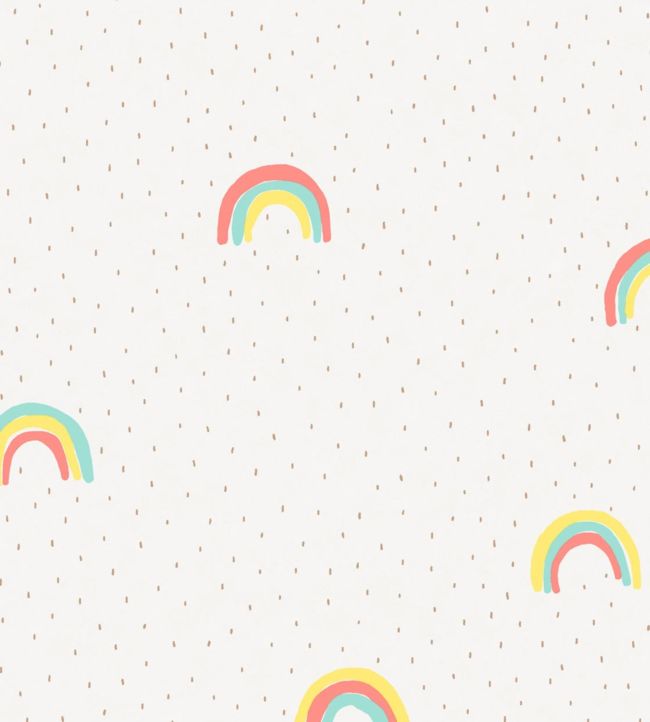 Rainbow Showers Wallpaper - Pink 
