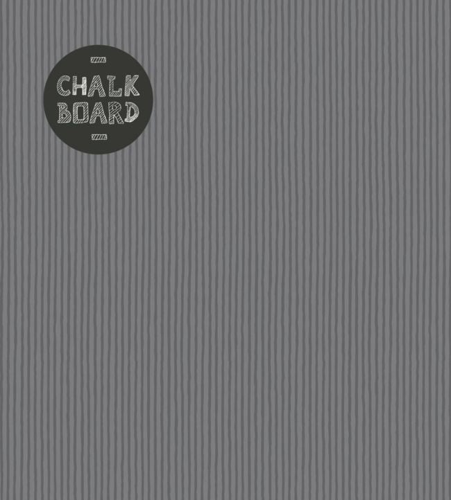 Striped Chalkboard Wallpaper - Gray