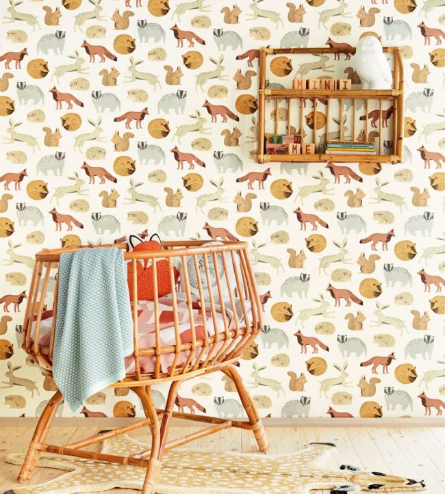 Woodland Companions Room Wallpaper - Cream