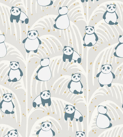 Panda Palm Wallpaper - Blue 