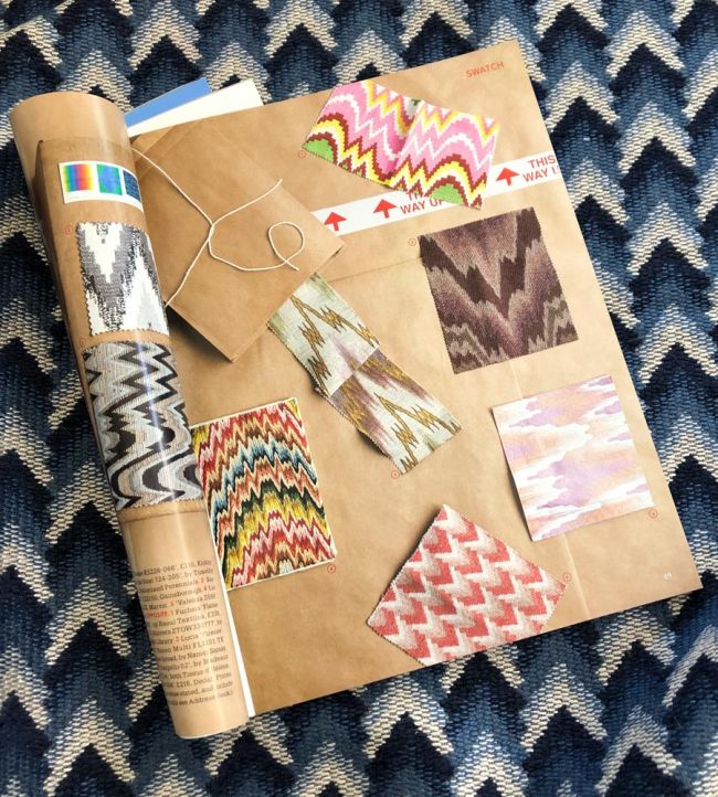 Bargello Room Fabric - Blue