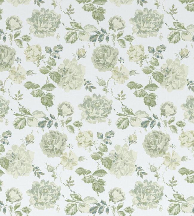 Roses Glacees Fabric - Green 