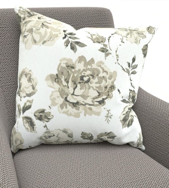 Roses Glacees Room Fabric - Gray