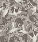 Dancing Crane Wallpaper - Gray