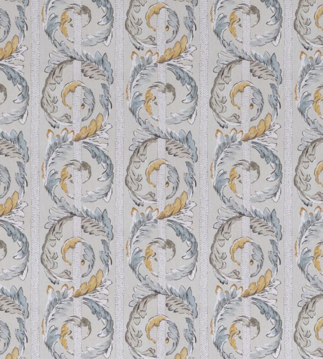 Scrolling Leaves Fabric - Purple 