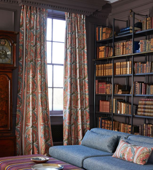 Scrolling Leaves Room Fabric - Pink