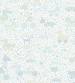 Brio Dots Nursey Wallpaper - Blue
