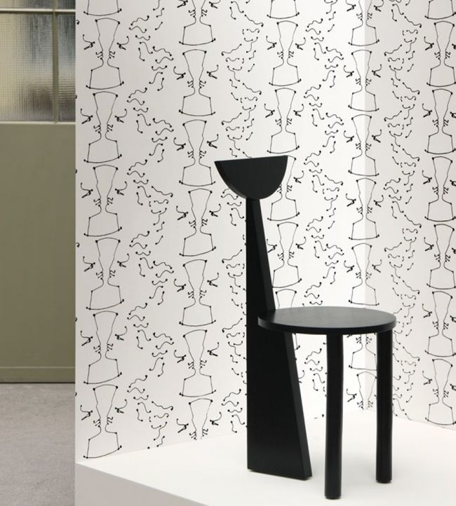 Tete A Tete Room Wallpaper - White