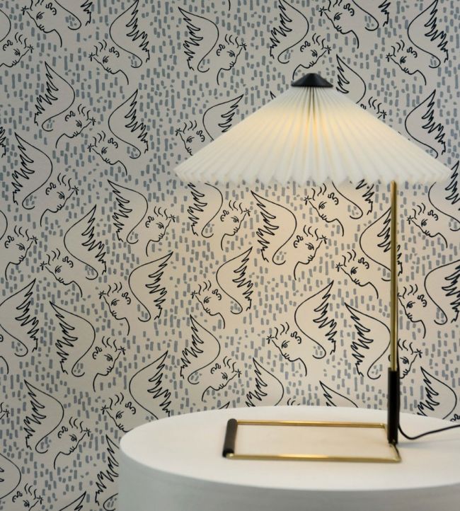 Figure D'ange Room Wallpaper - Silver