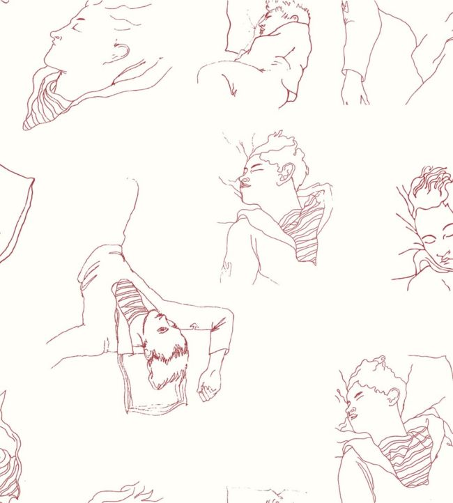 Les Dormeurs Wallpaper  - White