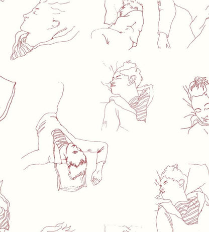 Les Dormeurs Wallpaper  - White