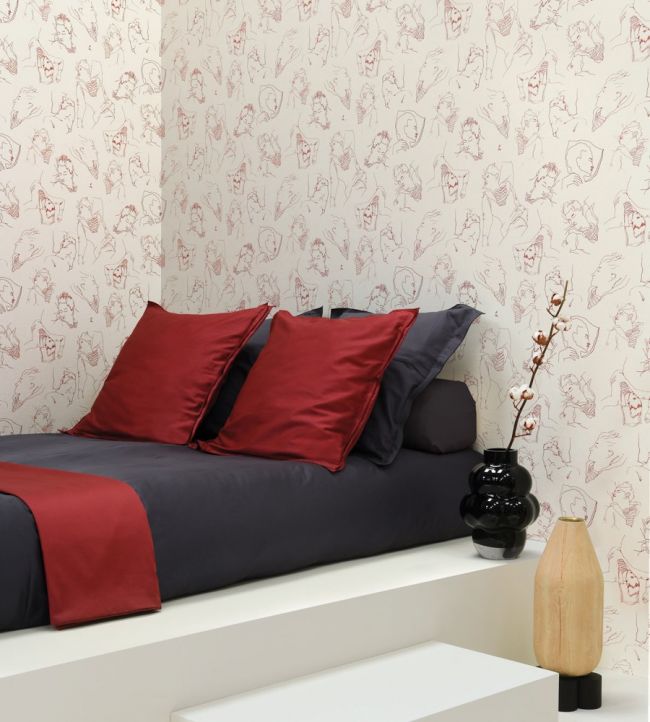 Les Dormeurs Room Wallpaper - White