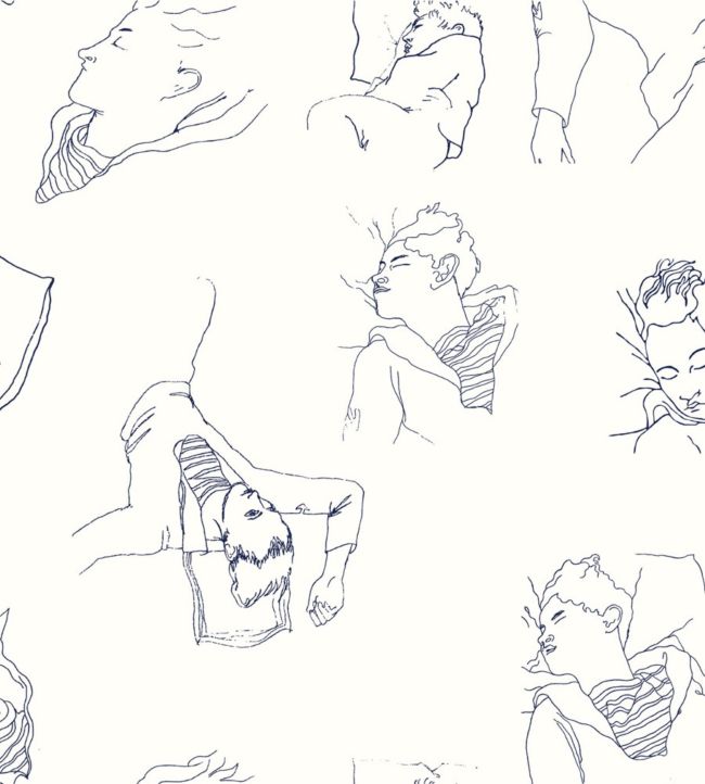 Les Dormeurs Wallpaper - Blue