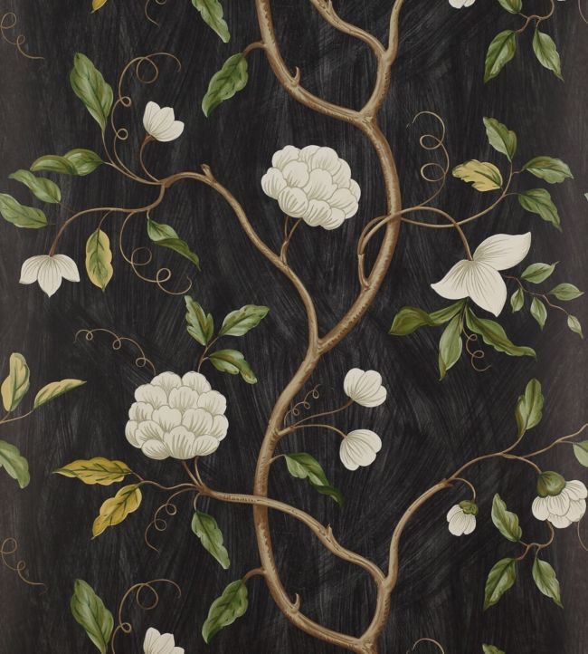 Snow Tree Wallpaper - Black - Colefax & Fowler
