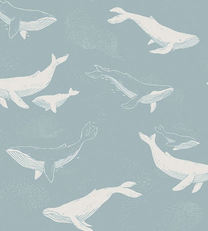 Whales Nursey Wallpaper - Blue