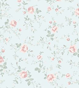 Rose Garden Wallpaper - Teal 