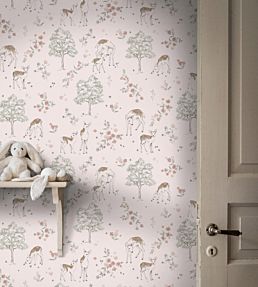 Deer Love Room Wallpaper - Cream