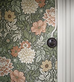 Dahlia Garden Room Wallpaper 2 - Green