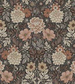 Dahlia Garden Wallpaper - Brown