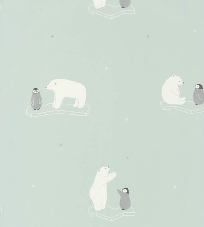Polar Bear Wallpaper - Teal