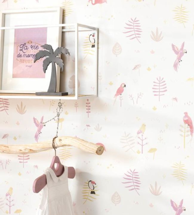 Tropical Nursey Room Wallpaper 2 - Pink