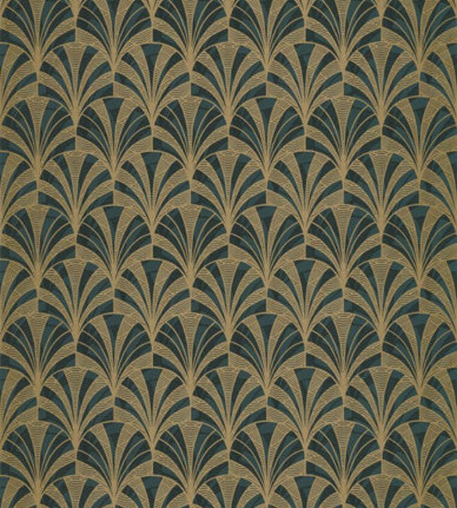 Palmette Wallpaper - Blue 