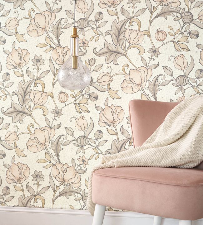 Isabella Room Wallpaper - Cream