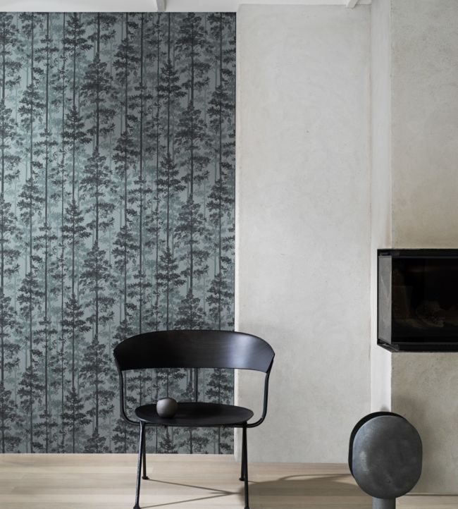 Pine Room Wallpaper 2 - Teal