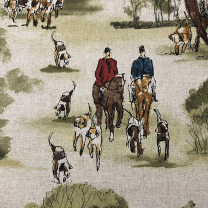 Crosby Hunting Horse & Hound | Double Width Fabric - Multicolor