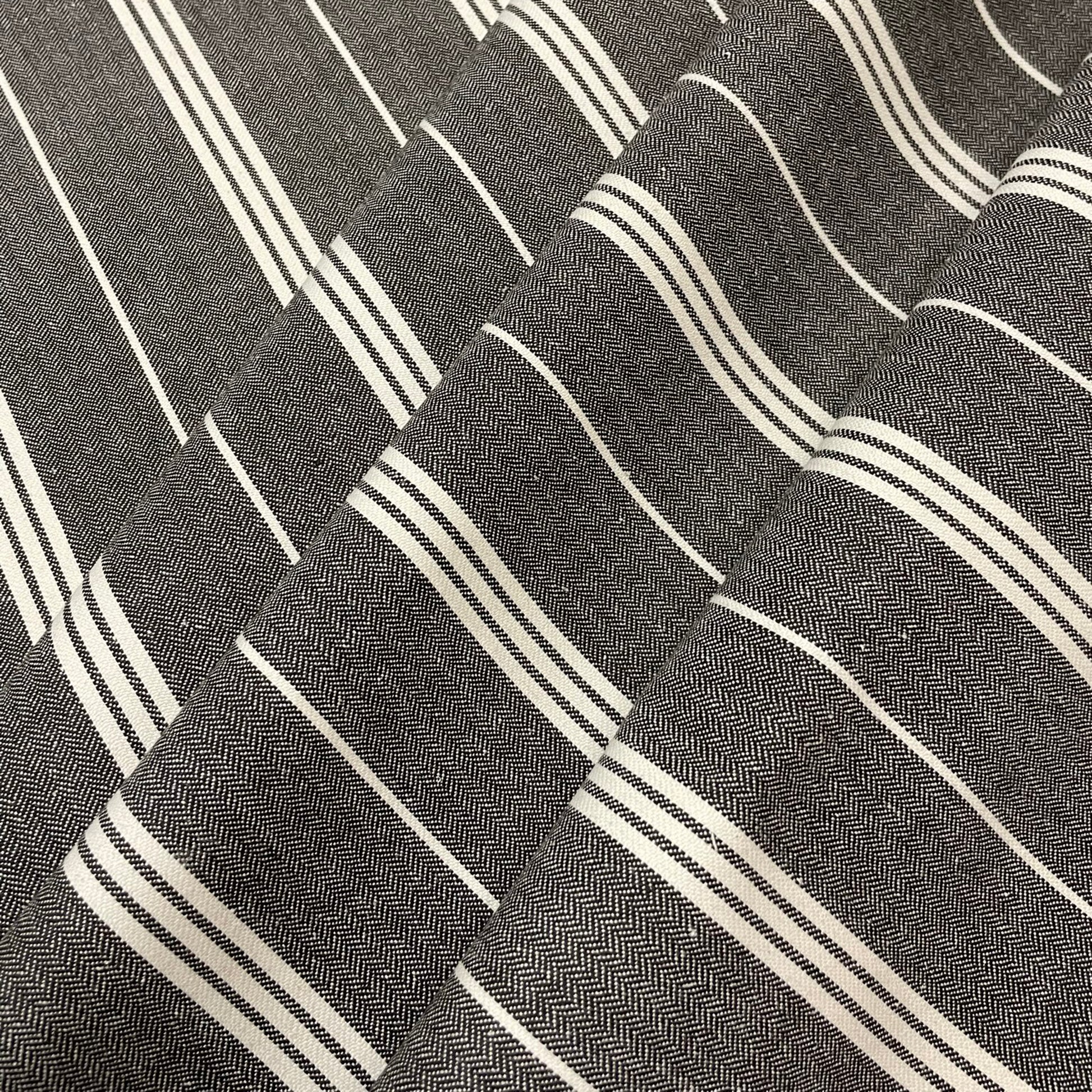 A2 Charcoal Stripe Room Fabric 3