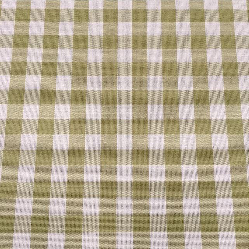Gingham Check - Green Fabric