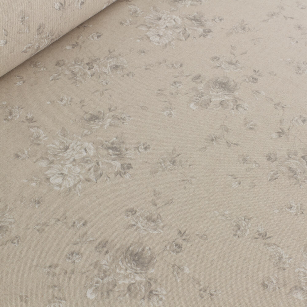 Zen Rose Dove Grey Room Fabric