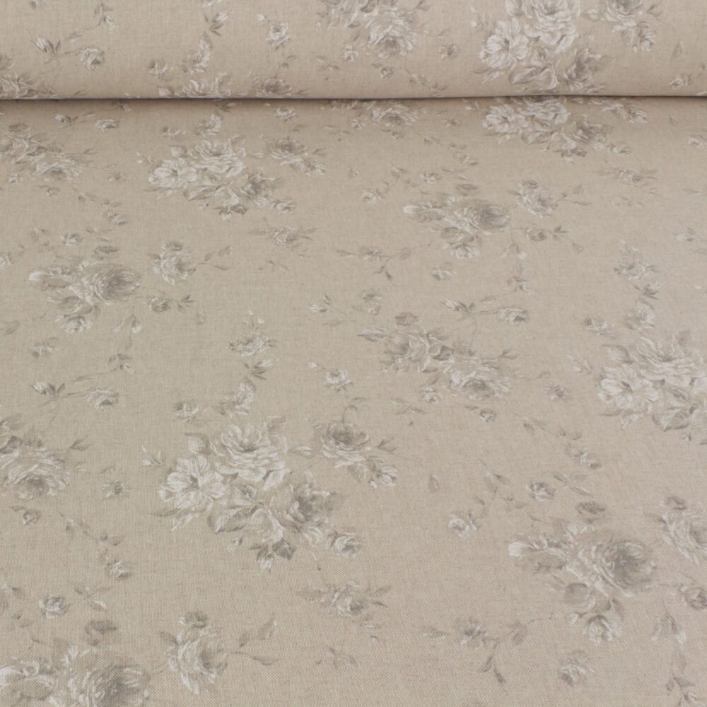 Zen Rose Dove Grey Room Fabric