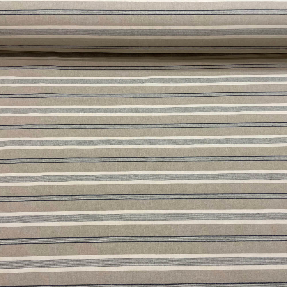 Princeton Stripe Blue Double Width Room Fabric