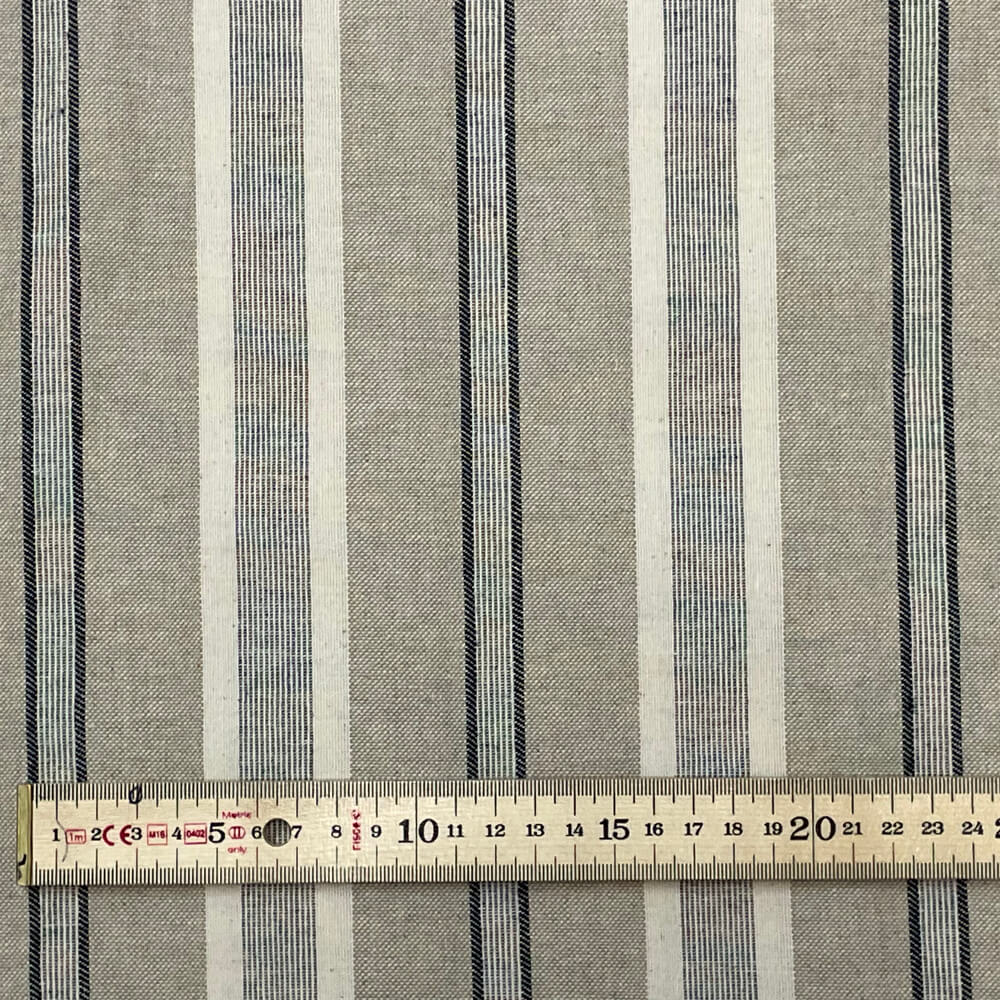 Princeton Stripe Blue Double Width Room Fabric