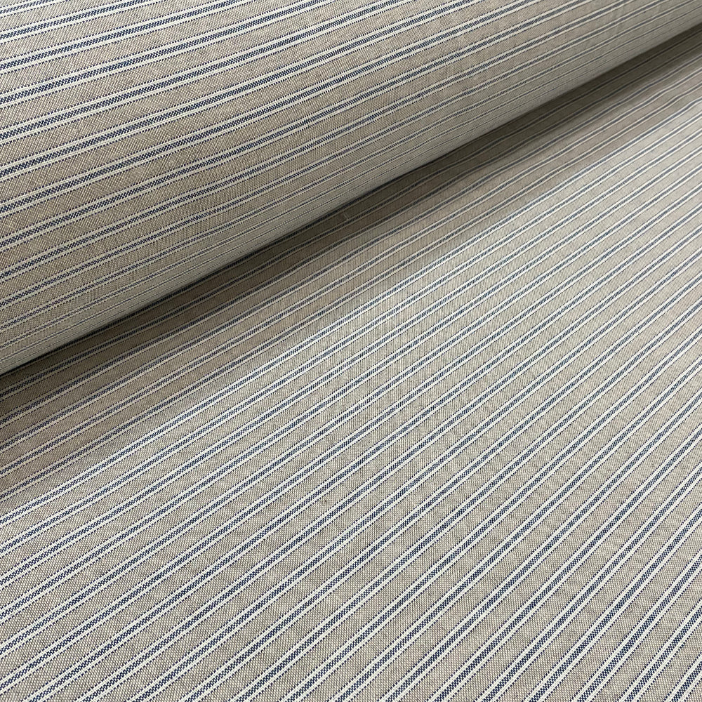 Yale Ticking Stripe Blue Double Width Fabric