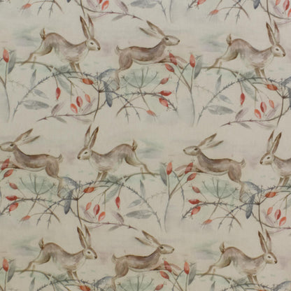 Voyage Maison Christmas Hares Ecru Fabric