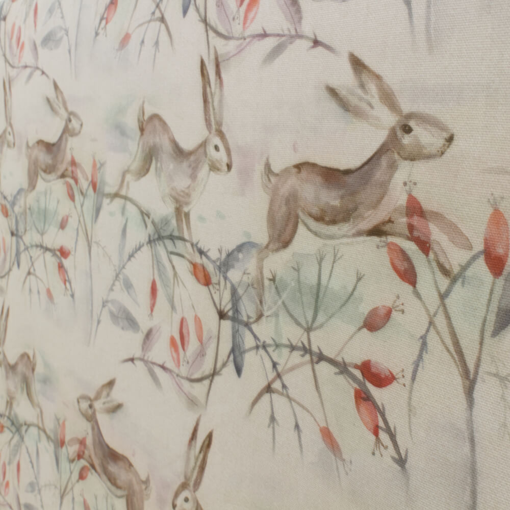 Voyage Maison Christmas Hares Ecru Room Fabric