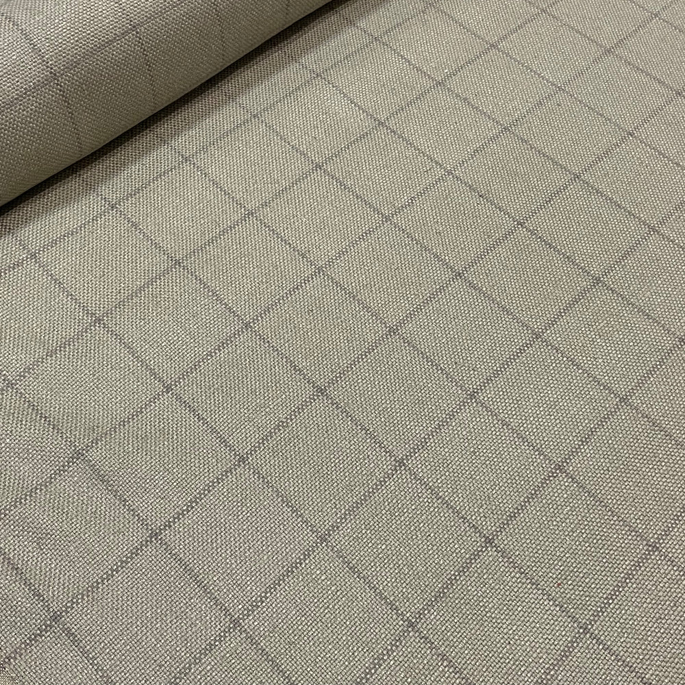 Chalk Check Grey Fabric