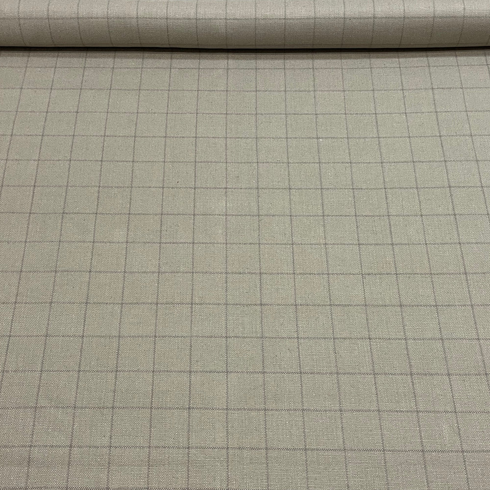 Chalk Check Grey Room Fabric