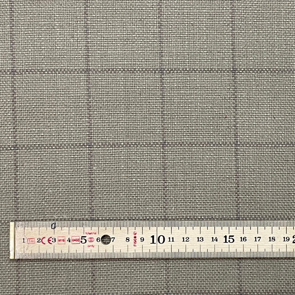 Chalk Check Grey Room Fabric