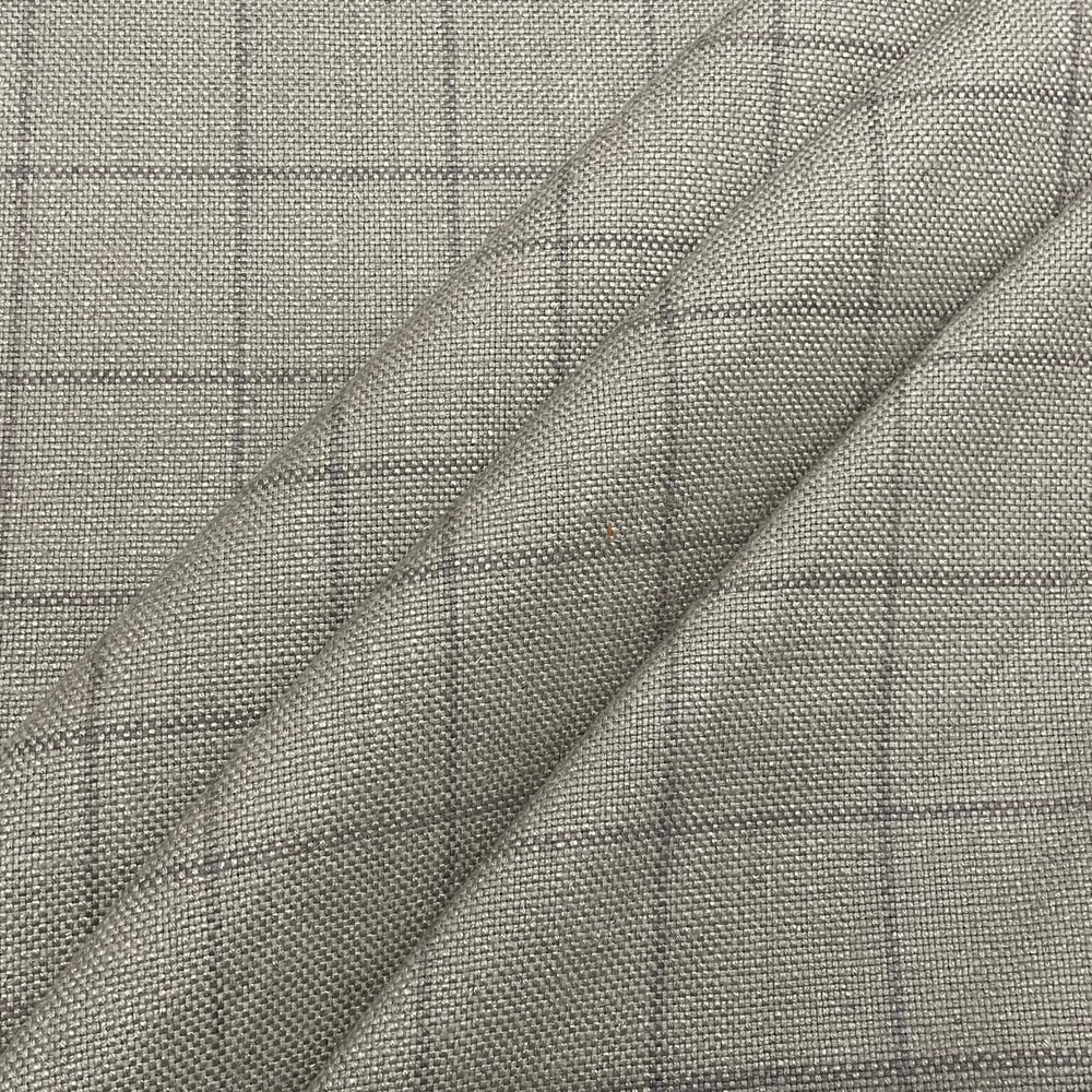 Chalk Check Grey Room Fabric