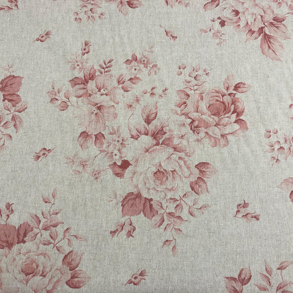 Dorothy Rose Coral Red Double Width Room Fabric