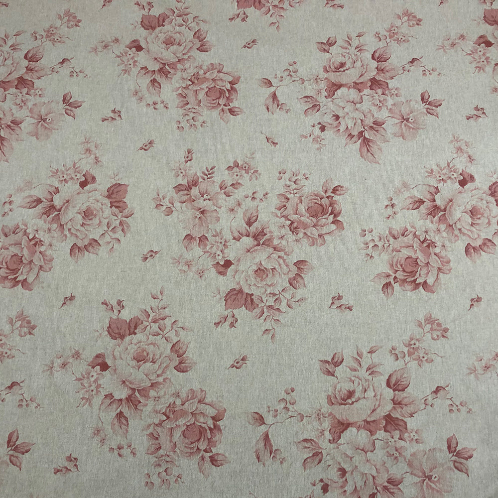 Dorothy Rose Coral Red Double Width Room Fabric