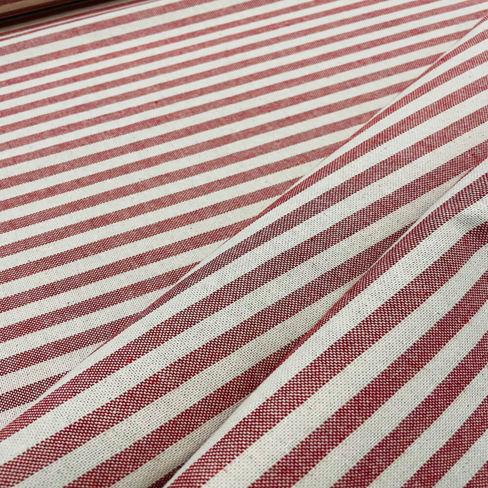 Cambridge Pinstripe in Red Room Fabric