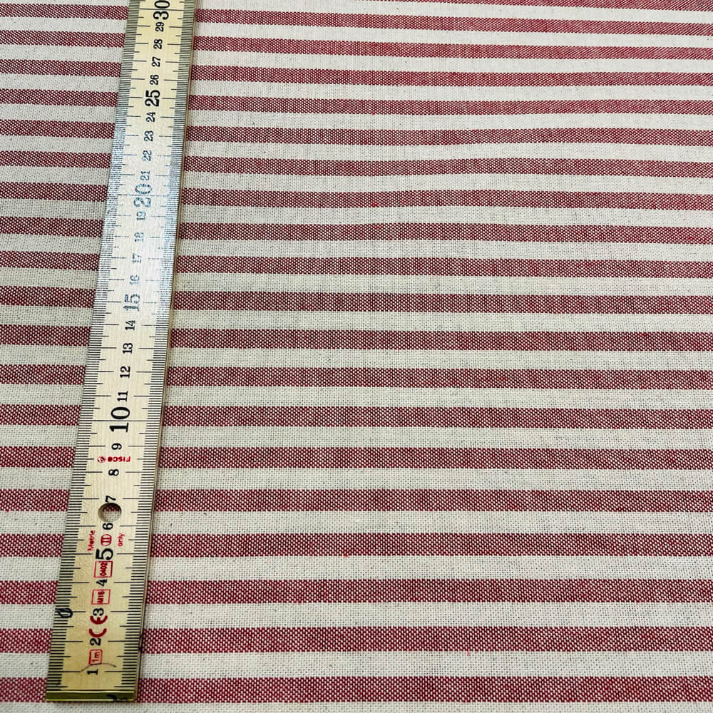 Cambridge Pinstripe in Red Room Fabric