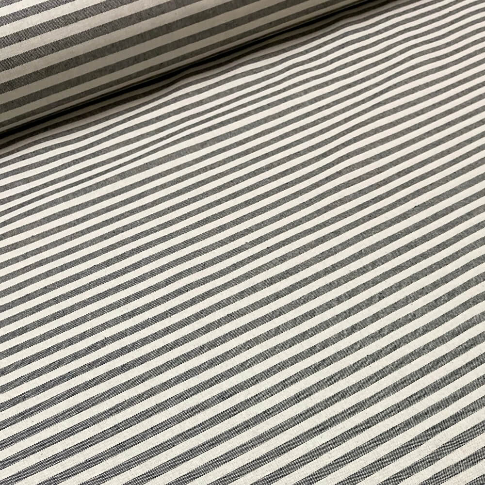 Cambridge Pinstripe in Charcoal Fabric