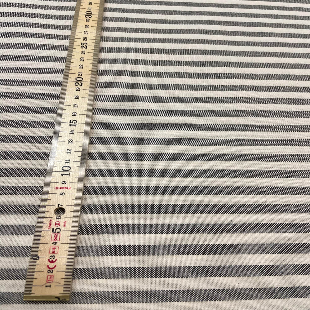 Cambridge Pinstripe in Charcoal Room Fabric