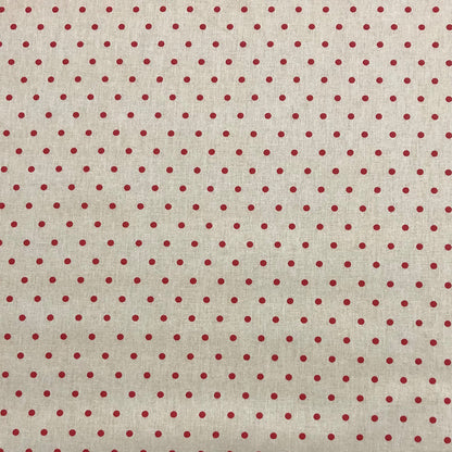 Raindrops | Red on Tan Fabric