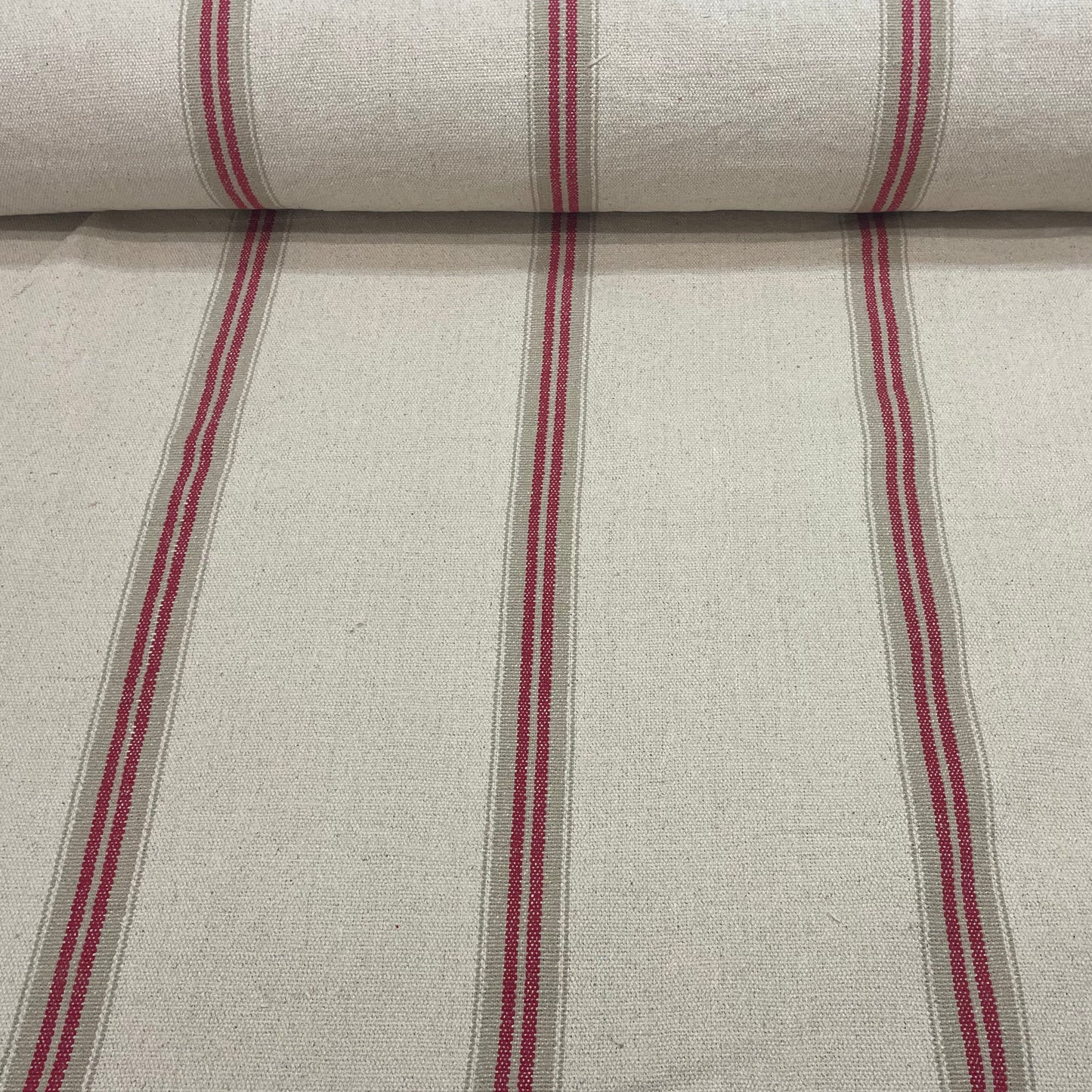 Donan Stripe Red Room Fabric